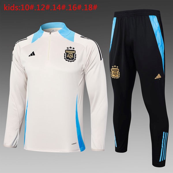 Niños Sudadera De Training Argentina 2024-25 Amarillo Azul 3